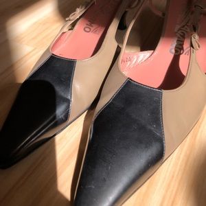 Salvatore Ferragamo leather sling back mules